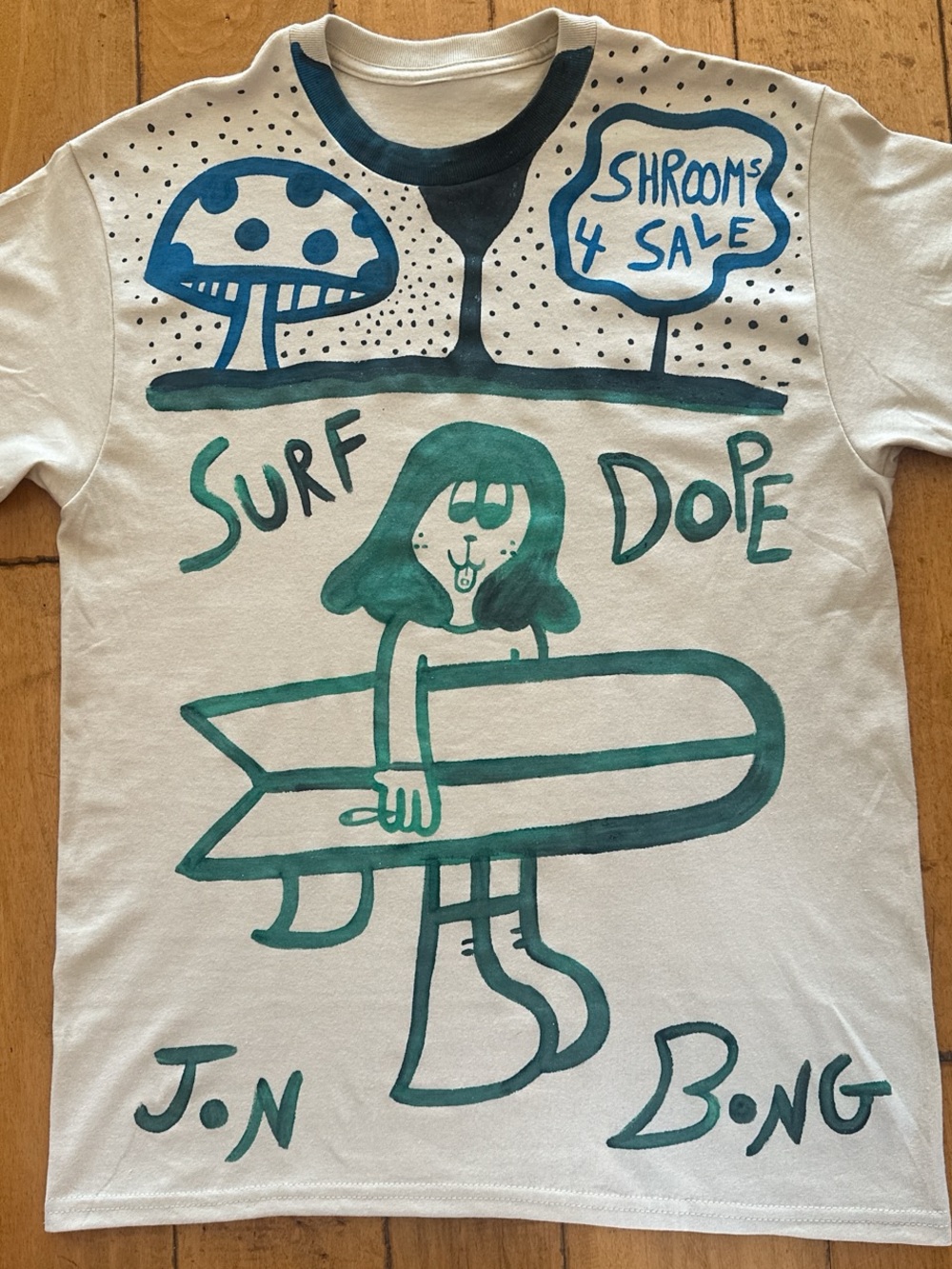 Japan Surf Graphic Tee - White & Teal